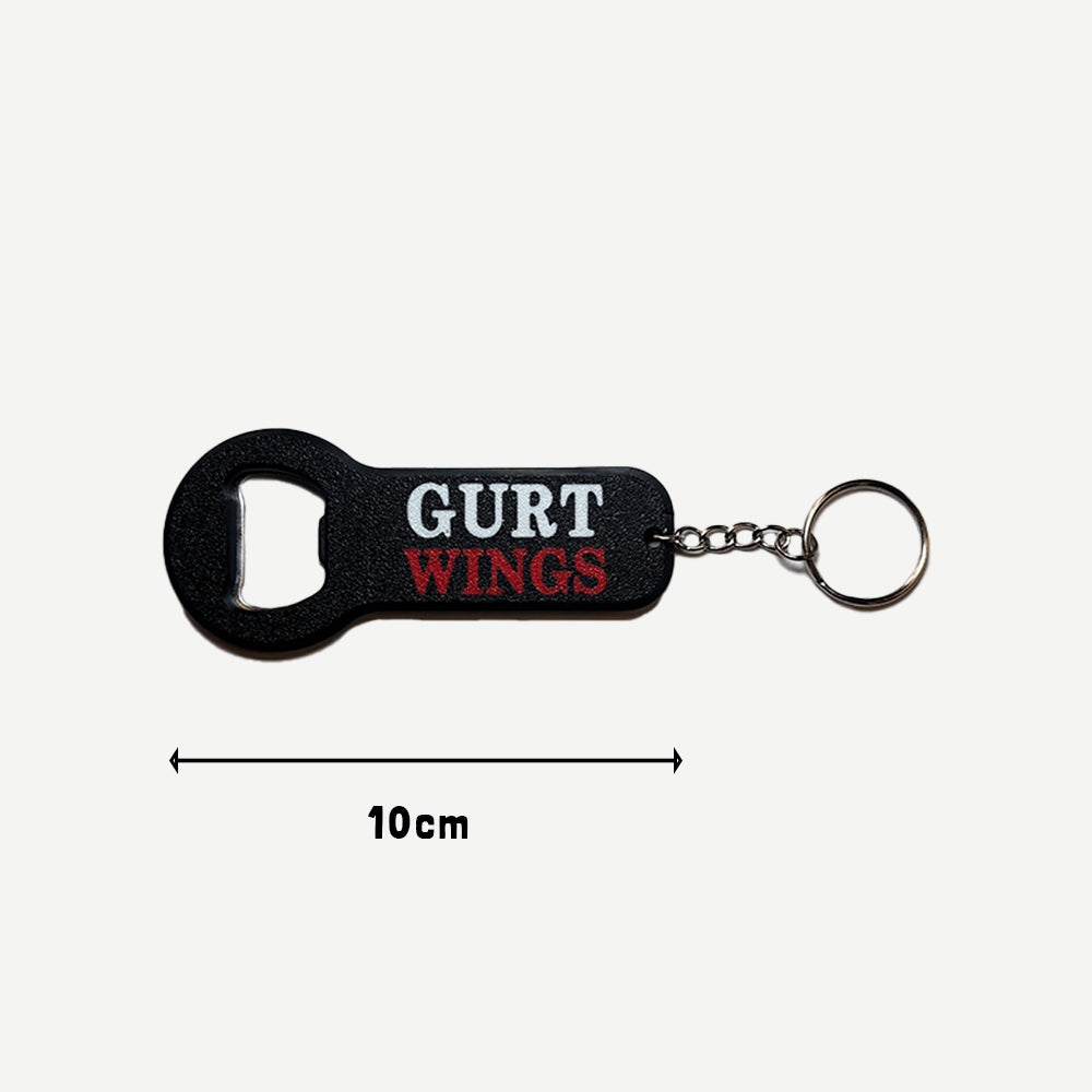 Gurt Wings Black Bottle Opener Keyring