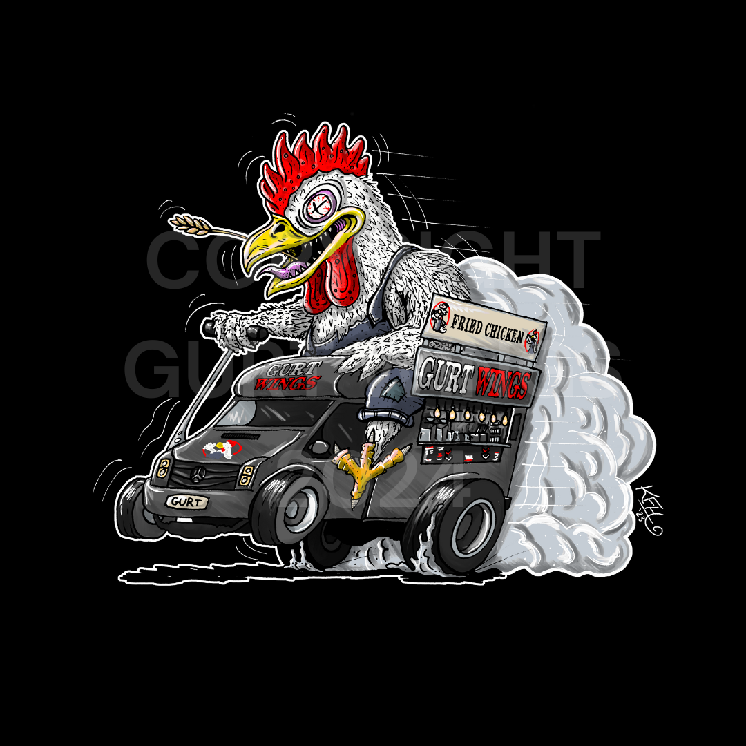 Limited Edition Gurt Wings T-Shirt: Gurt Wings Hot Rod