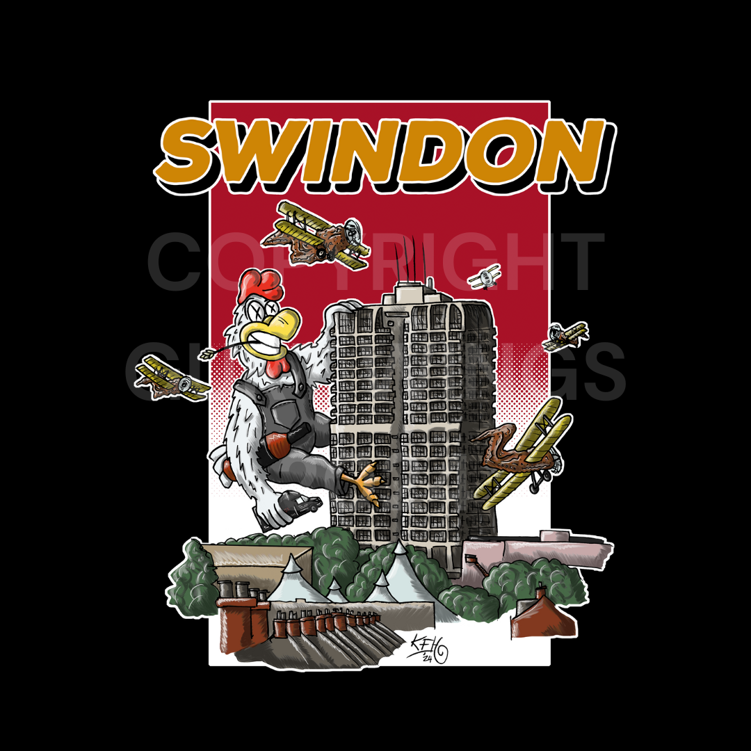 Limited Edition Gurt Wings T-Shirt: Swindon Tower Block