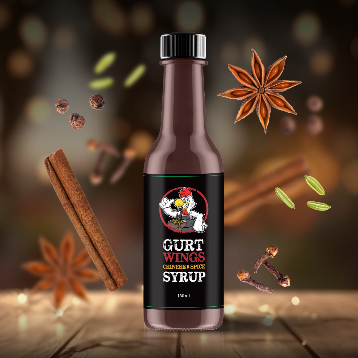 gurt wings Chinese 5 spice syrup graphic