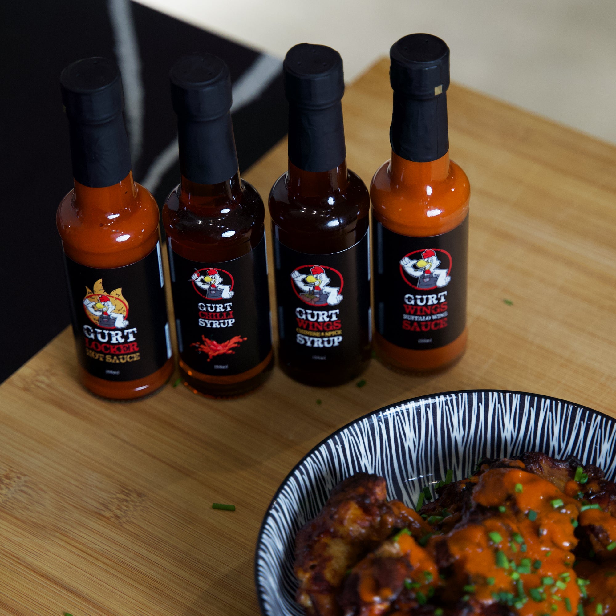 gurt wings sauces and food