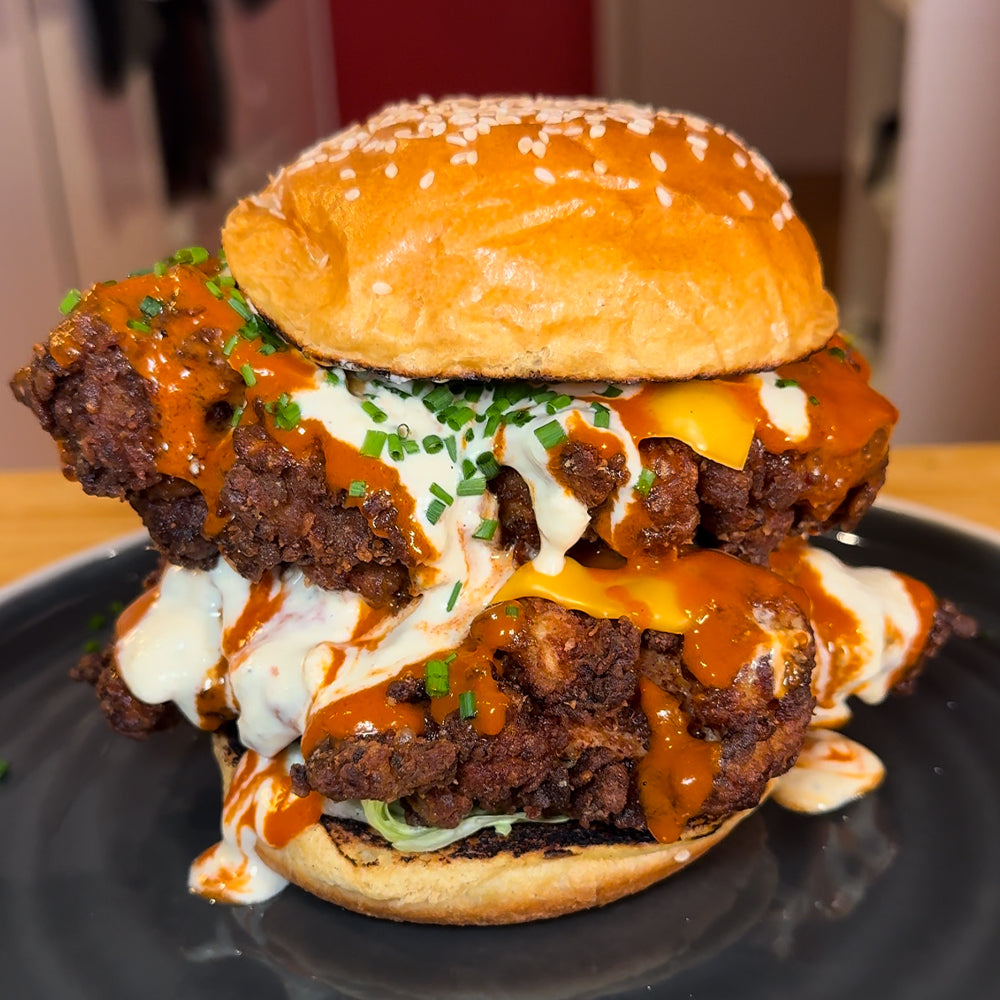 Gurt Sauce Recipes | BosFinesse Fried Chicken Buffalo Wing Burger