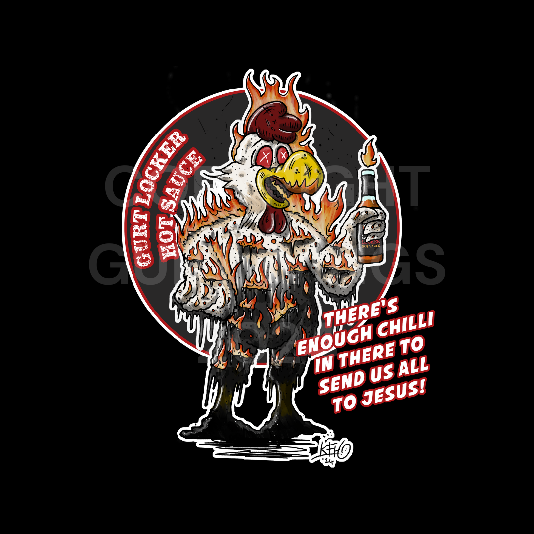 Limited Edition Gurt Wings T-Shirt: Gurt Locker Hot Sauce